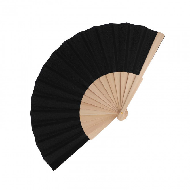 EVENTAIL EN BOIS PERSONNALISABLE 'FANNY WOOD RPET' - noir