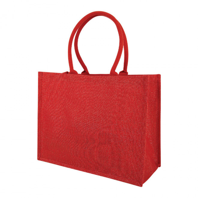 CABAS SHOPPING EN JUTE PUBLICITAIRE 'CORTINA' - rouge