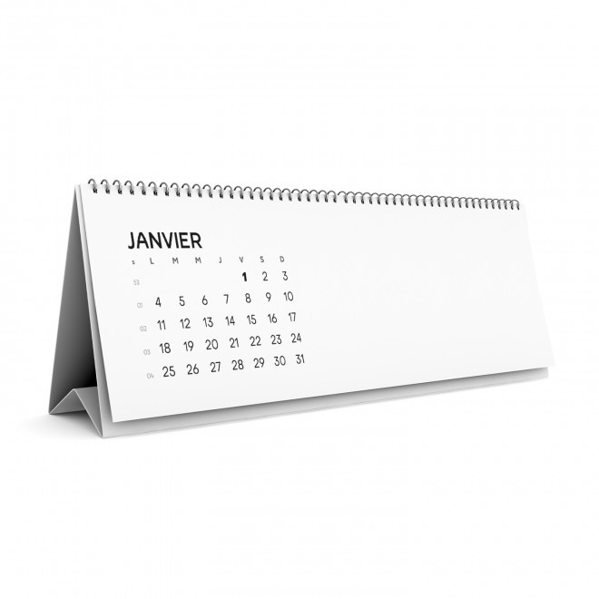 CALENDRIER CHEVALET RECYCLÉ 29,7X10,5CM PERSONNALISÉ 'EASEL RECYCLÉ' - noir