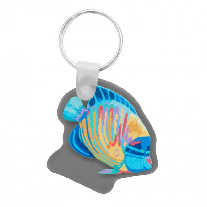 PORTE-CLÉS PUBLICITAIRE SUR MESURE EN ACRYLIQUE RIGIDE 'OLEIRAS' - noir transparent