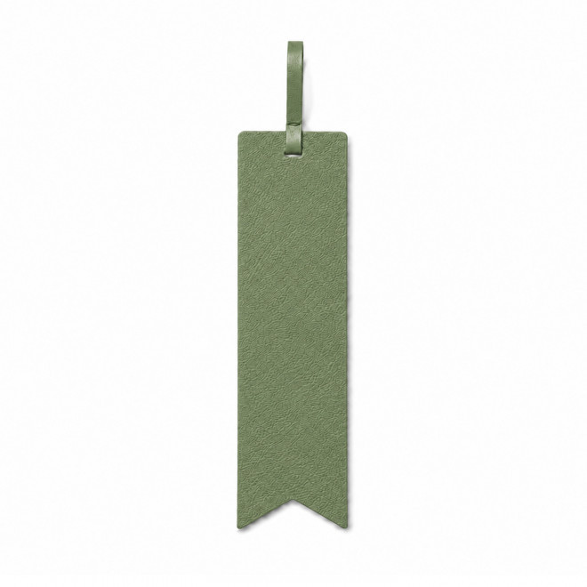 MARQUE PAGE PERSONNALISE EN CUIR RECYCLE 'FABY' - vert
