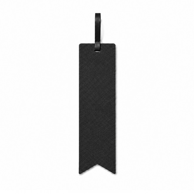 MARQUE PAGE PERSONNALISE EN CUIR RECYCLE 'FABY' - noir charbon