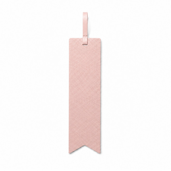 MARQUE PAGE PERSONNALISE EN CUIR RECYCLE 'FABY' - rose