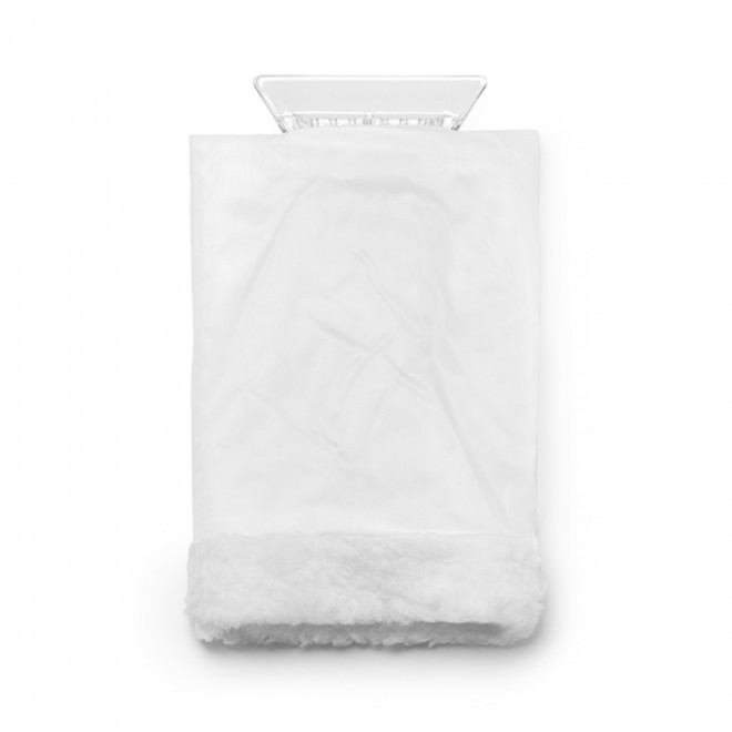 GRATTOIR PARE-BRISE AVEC GANT PERSONNALISE 'MENUIRES' - blanc