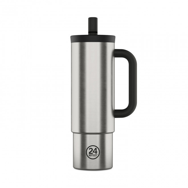 MUG 800 ML PERSONNALISABLE 'STRAW CUP 24BOTTLES' - acier brossé