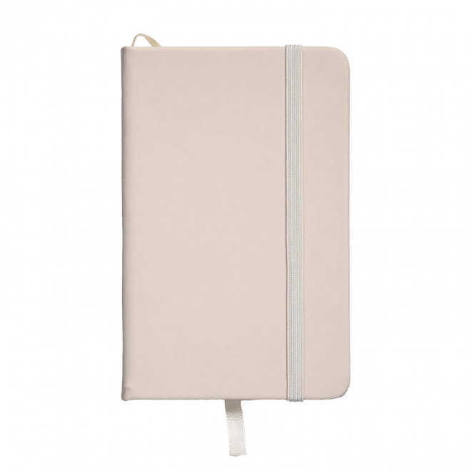 CARNET A6 EN PU PASTEL PERSONNALISABLE 'MARTIN' - ecru