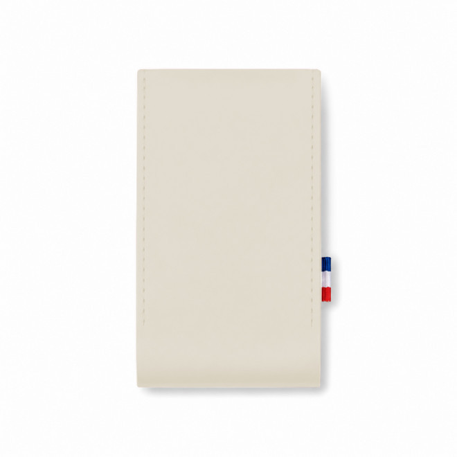 ETUI AVEC MIROIR CUIR RECYCLE PERSONNALISABLE 'FABY' - beige