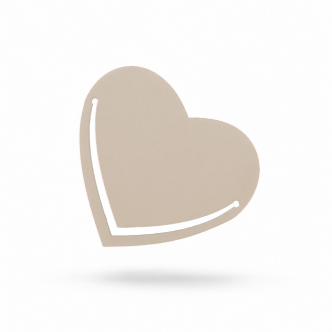 MARQUE PAGE PUBLICITAIRE COEUR EN CUIR RECYCLE 'FABY' - beige