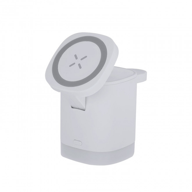 CHARGEUR 3 EN 1 RECYCLE PERSONNALISE 'POLYCHARG' - blanc