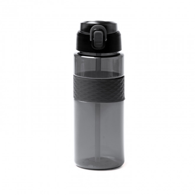 GOURDE RPET AVEC PAILLE 700ML PERSONNALISABLE 'DAYLY' - noir