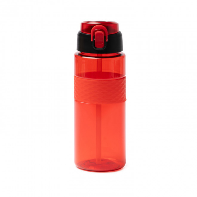 GOURDE RPET AVEC PAILLE 700ML PERSONNALISABLE 'DAYLY' - rouge