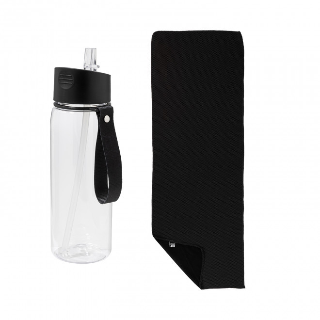 SERVIETTE RAFRAICHISSANTE PUBLICITAIRE 'FITMAX' - noir