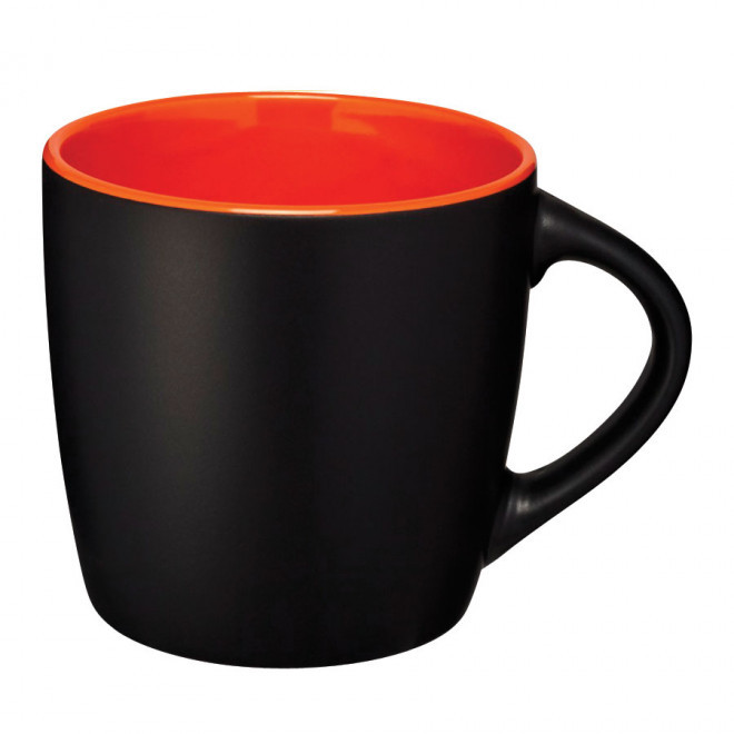 MUG PERSONNALISÉ EN CERAMIQUE 'COLLY NOIR' - noir/orange