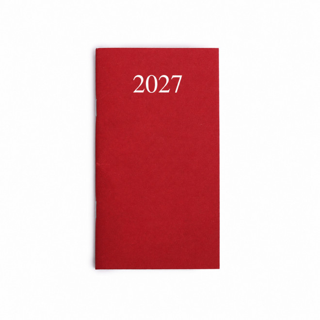 AGENDA  QUINZAINIER 9.4X16.8 CARTON DE POCHE PERSONNALISABLE 'OFFIXE' - bordeaux