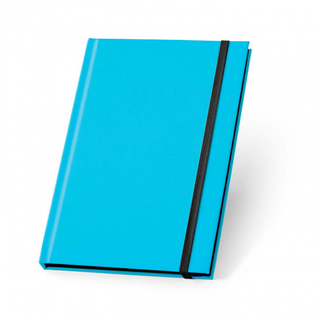 CARNET PERSONNALISABLE A5 EN PU FLUO 'TOMASO' - bleu