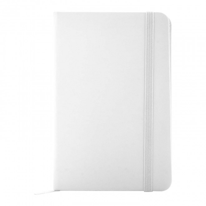 CARNET A6 PU RECYCLE NON LIGNE PERSONNALISABLE 'LUGGATE' - blanc