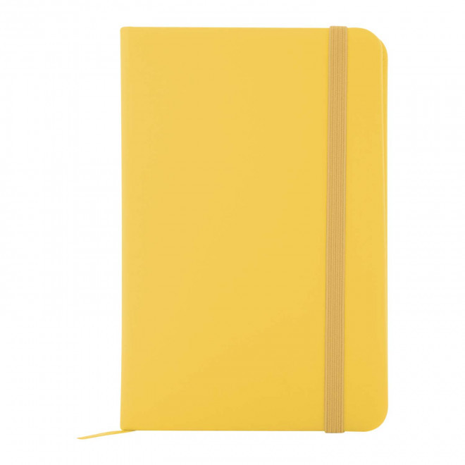 CARNET A6 PU RECYCLE NON LIGNE PERSONNALISABLE 'LUGGATE' - jaune