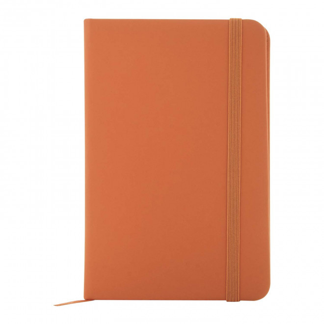 CARNET A6 PU RECYCLE NON LIGNE PERSONNALISABLE 'LUGGATE' - orange