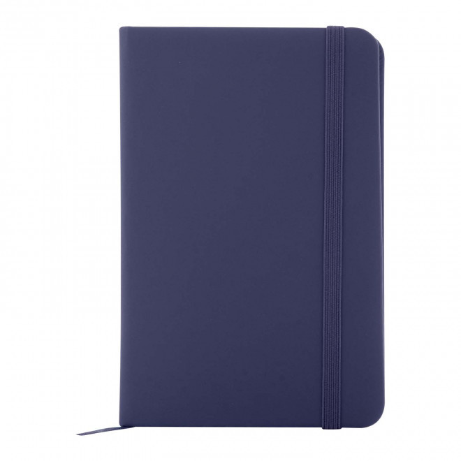 CARNET A6 PU RECYCLE NON LIGNE PERSONNALISABLE 'LUGGATE' - bleu