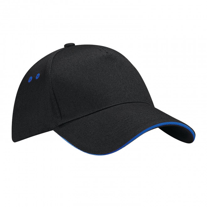 CASQUETTE BEECHFIELD PERSONNALISABLE 'SANDWICH PEAK' - noir/bleu