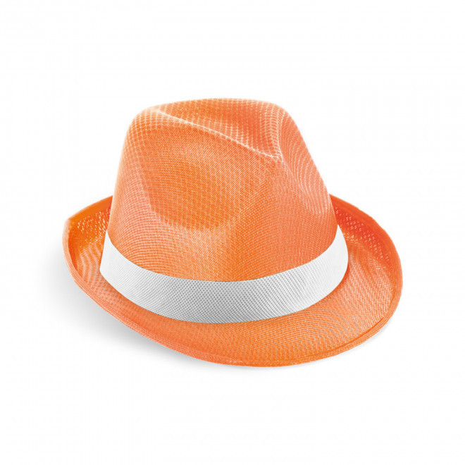 CHAPEAU AVEC BANDEAU PERSONNALISABLE 'BRAZ COULEUR' 4J - orange