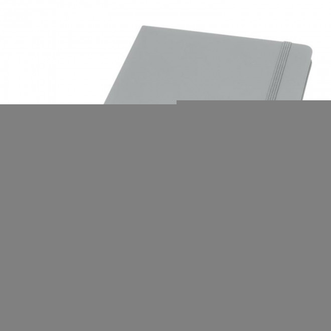 CARNET AVEC PORTE STYLO A5 PERSONNALISABLE 'TOMASO PLUS' - gris