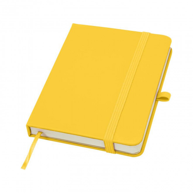 CARNET A6 AVEC PORTE STYLO PERSONNALISABLE 'MARTIN PLUS' - jaune