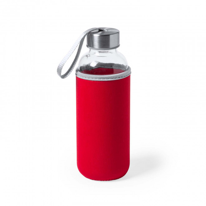 BOUTEILLE EN VERRE PERSONNALISABLE 'MALDEN' - rouge
