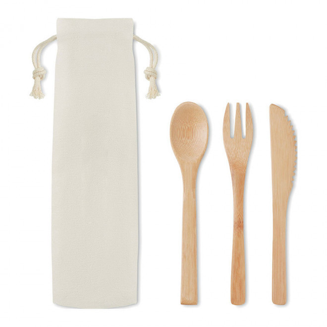 COUVERTS PERSONNALISABLES EN BAMBOU 'CALUNA' - naturel