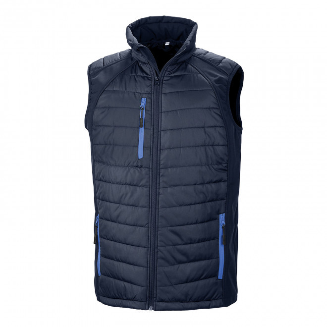 BODYWARMER PERSONNALISE MIXTE RESULT 'COMPASS' - noir/gris