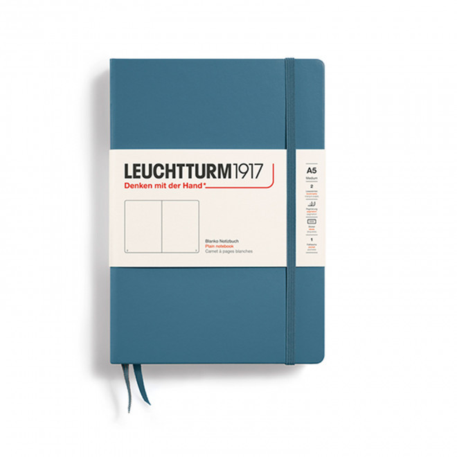 CARNET A5 LEUCHTTURM1917 PERSONNALISE 'MEDIUM A5 LIGNE' - bleu gris