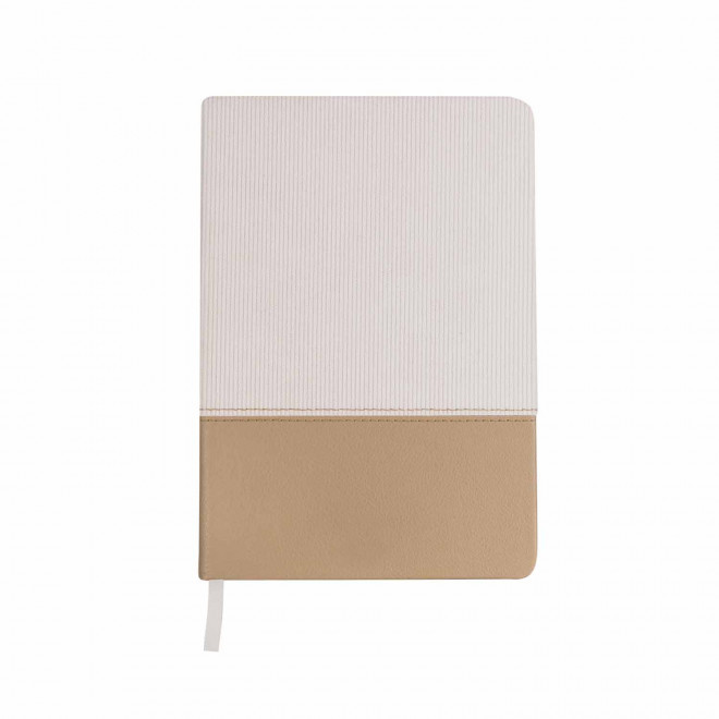 CARNET A5 EN VELOURS PERSONNALISE 'FLOWINE' - naturel