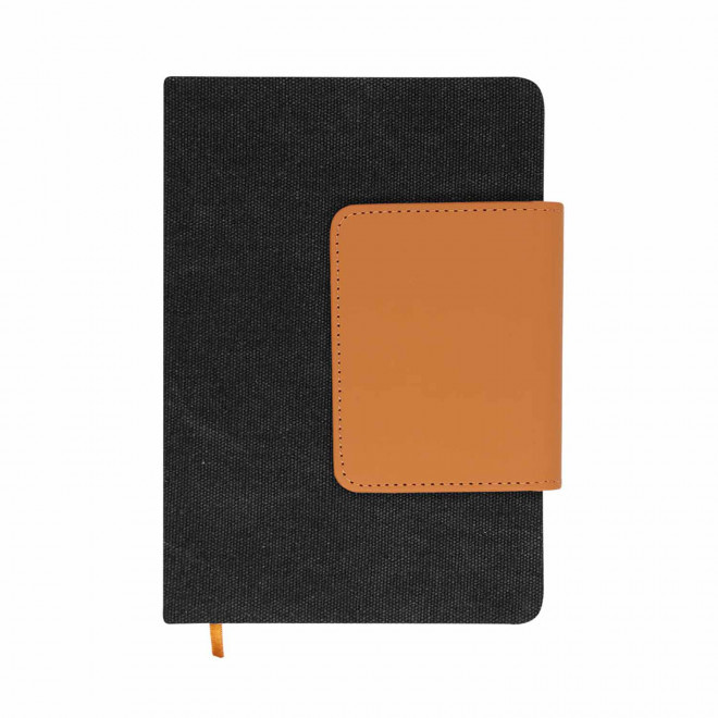 CARNET A5 EN TOILE PERSONNALISE 'OPALE' - noir