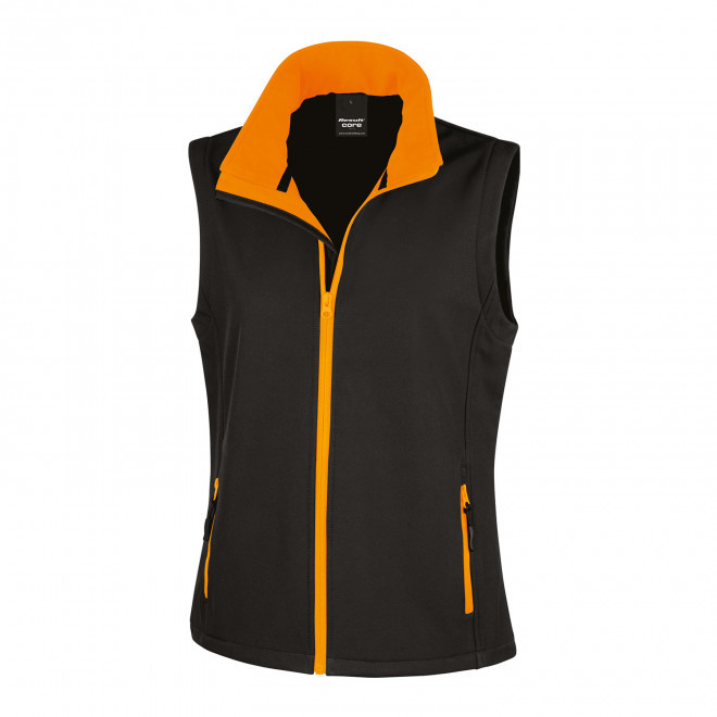 BODYWARMER PERSONNALISE SOFTSHELL FEMME RESULT 'RETALO' - noir/orange