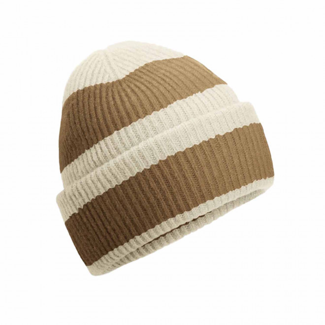 BONNET RAYE BI COLOR PERSONNALISE 'BIPIK' - beige/brun
