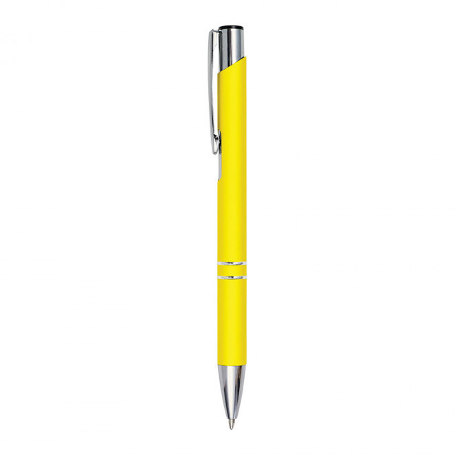 STYLO PUBLICITAIRE EN ALUMINIUM MINE BLEUE 'OLEG SOFT' - jaune