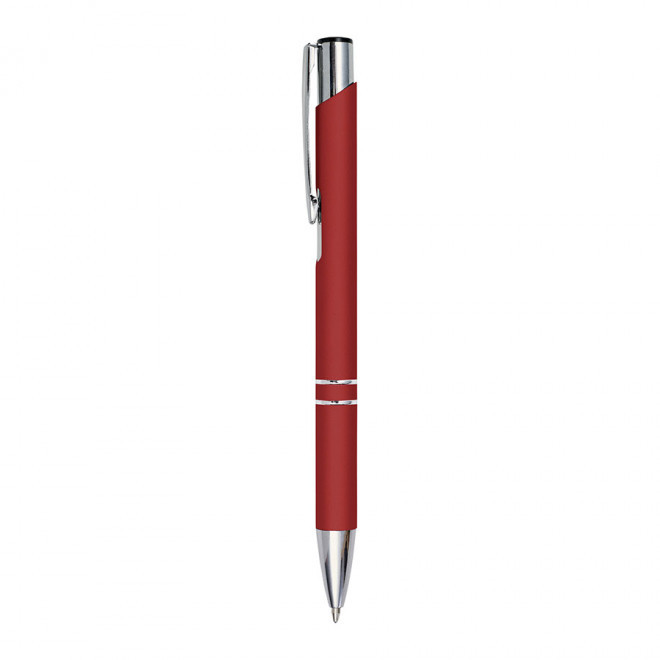 STYLO PUBLICITAIRE EN ALUMINIUM MINE BLEUE 'OLEG SOFT' - rouge