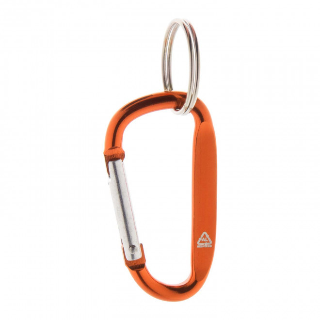 PORTE-CLES PUBLICITAIRE MOUSQUETON 'WALL RECYCLED' - orange