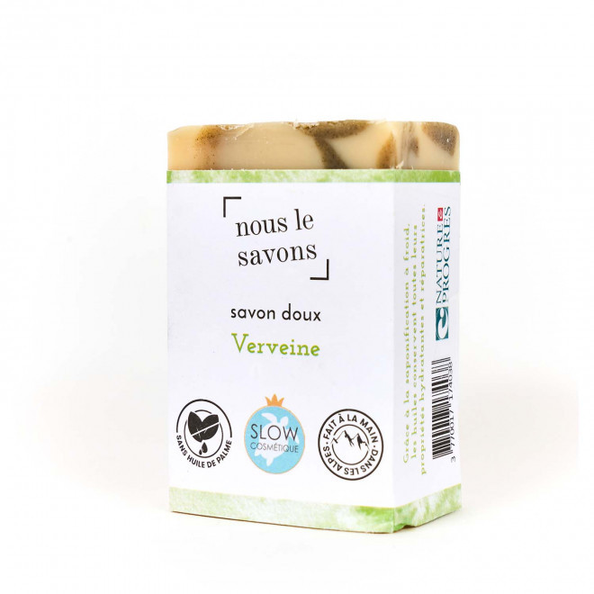 SAVON DOUX BIO 100G PERSONNALISE 'MOUSSING' - verveine