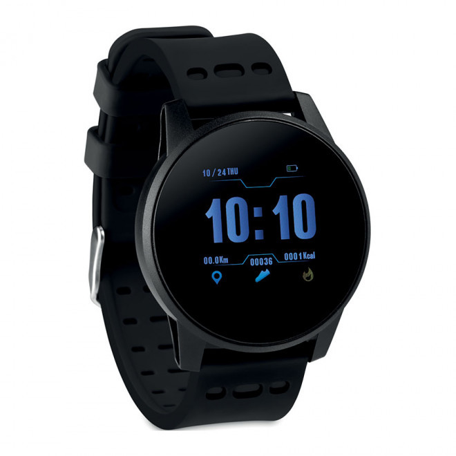 MONTRE CONNECTÉE CARDIO PERSONNALISABLE 'WEARFIT' - noir