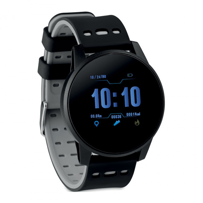 MONTRE CONNECTÉE CARDIO PERSONNALISABLE 'WEARFIT' - gris