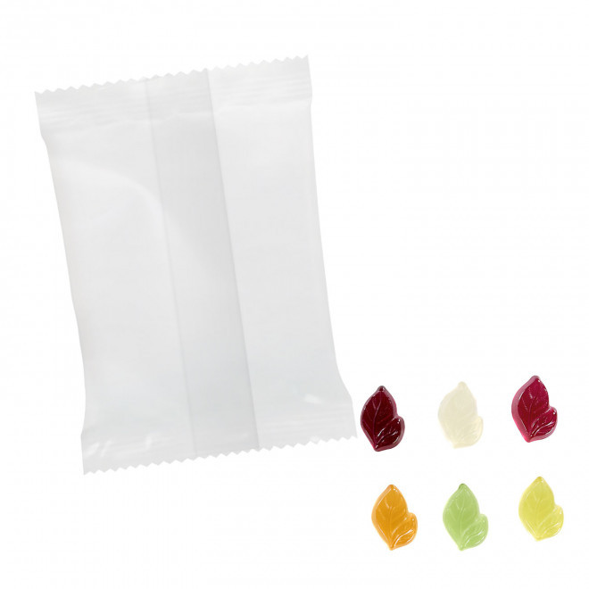 BONBONS GOMME DE FRUITS PERSONNALISABLE 'PIMPY'  - feuille