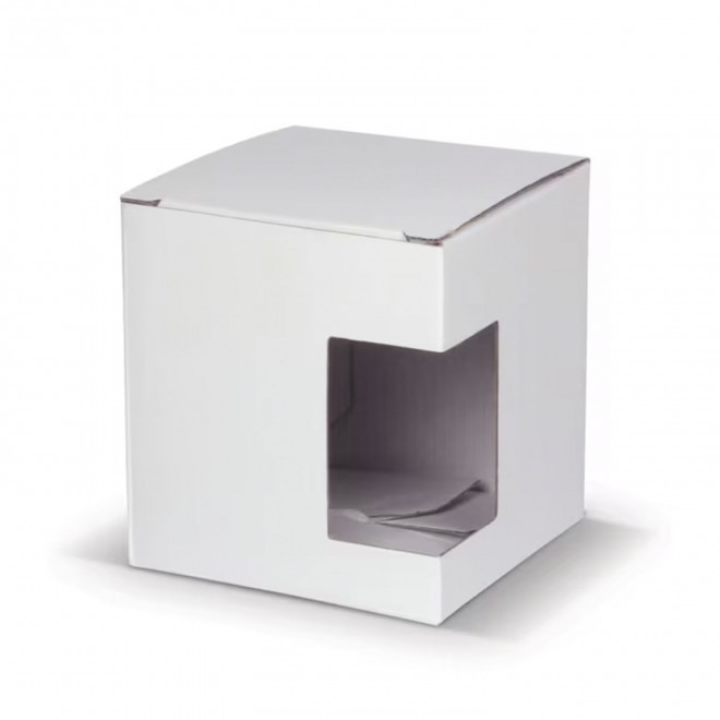 BOITE CADEAU 1 MUG AVEC FENETRE 'BOITEAU'  - blanc