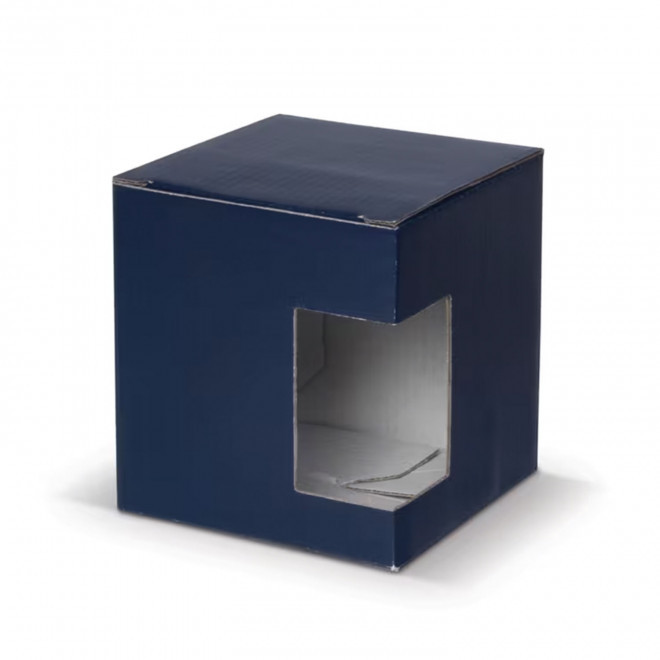 BOITE CADEAU 1 MUG AVEC FENETRE 'BOITEAU'  - bleu