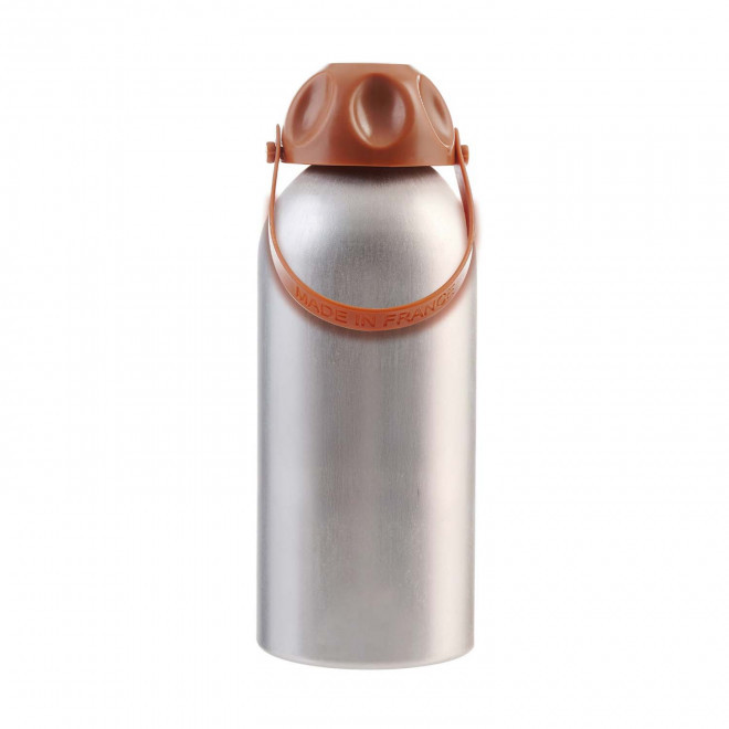 GOURDE ALUMINIUM 630ML PERSONNALISABLE 'HEXAGONE FRANCE' - marron