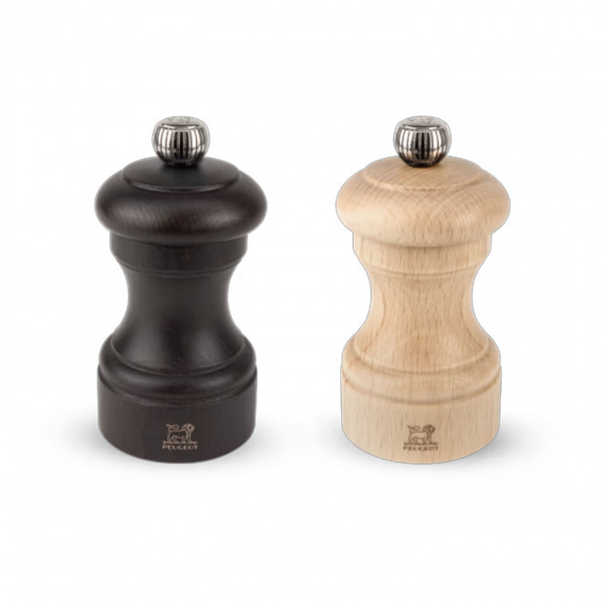 COFFRET 2 MOULINS SEL POIVRE PERSONNALISABLE 'DUO BISTRO' - chocolat