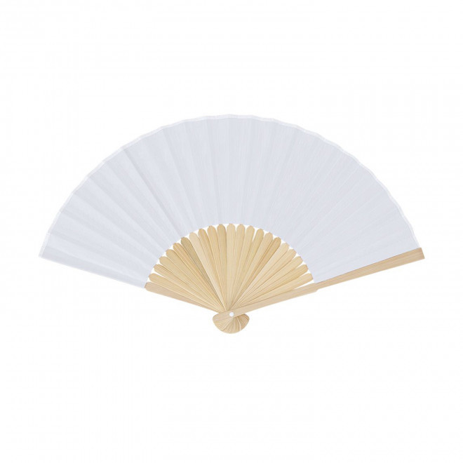 EVENTAIL EN BAMBOU PERSONNALISE 'FANNY BAMBOU II' - blanc