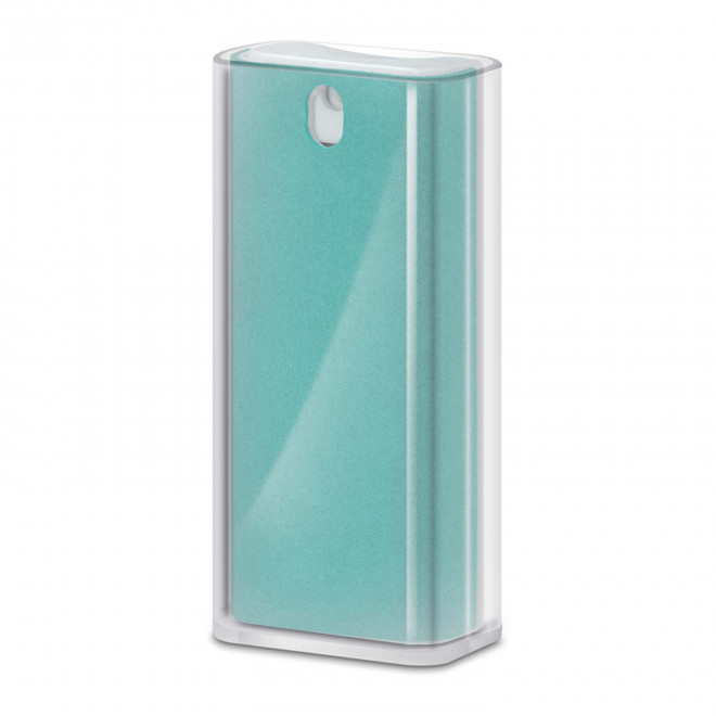 SPRAY NETTOYANT POUR ECRAN AVEC SUPPORT DE TELEPHONE PERSONNALISABLE 'CLEANTEL' - bleu