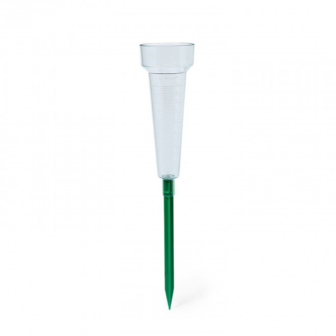 PLUVIOMETRE 40L/M2 PERSONNALISABLE 'PLUVIAX' - transparent/vert