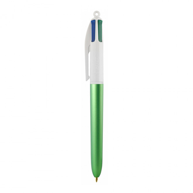 STYLO BIC® PERSONNALISABLE 4 COULEURS 'GLACE' - blanc/vert